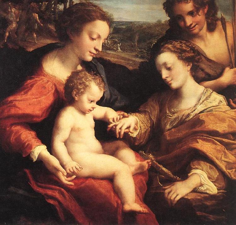 CORNELISZ VAN OOSTSANEN, Jacob The Mystic Marriage of St Catherine dfg France oil painting art